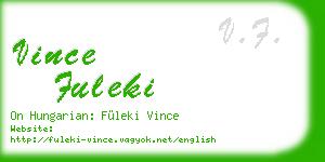vince fuleki business card