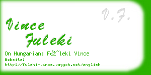 vince fuleki business card